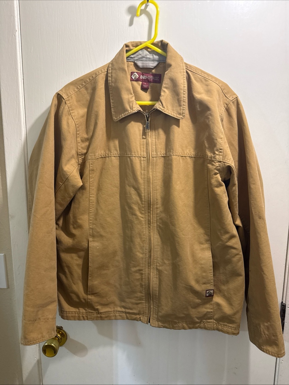 Men's vintage Sri duck Carhartt style Tan Zip-Front Canvas Jacket